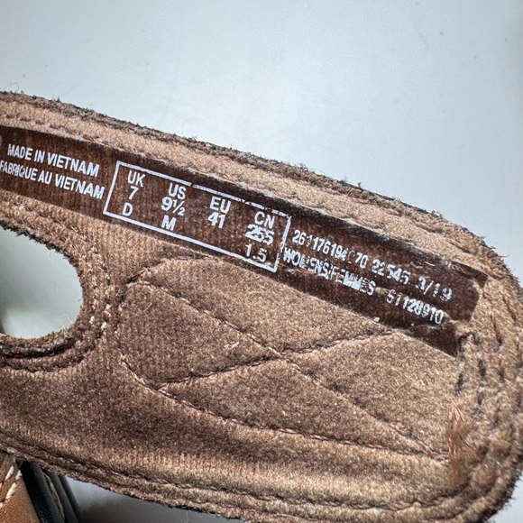 Clarks Womens 9.5 Cloudsteppers Leisa Cacti Q Brown Leather Strap Slide Sandals - Picture 5 of 5